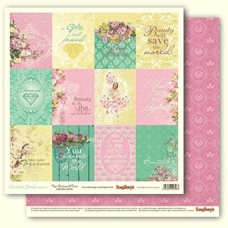 Papier do scrapbookingu dwustronny 30,5 x 30,5 cm CHERISHED JEWELS 14 szt. ScrapBerry`s